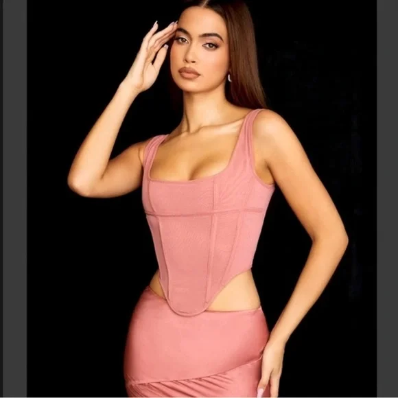 House of CB Edetta Rose Corset Top - Picture 2 of 10